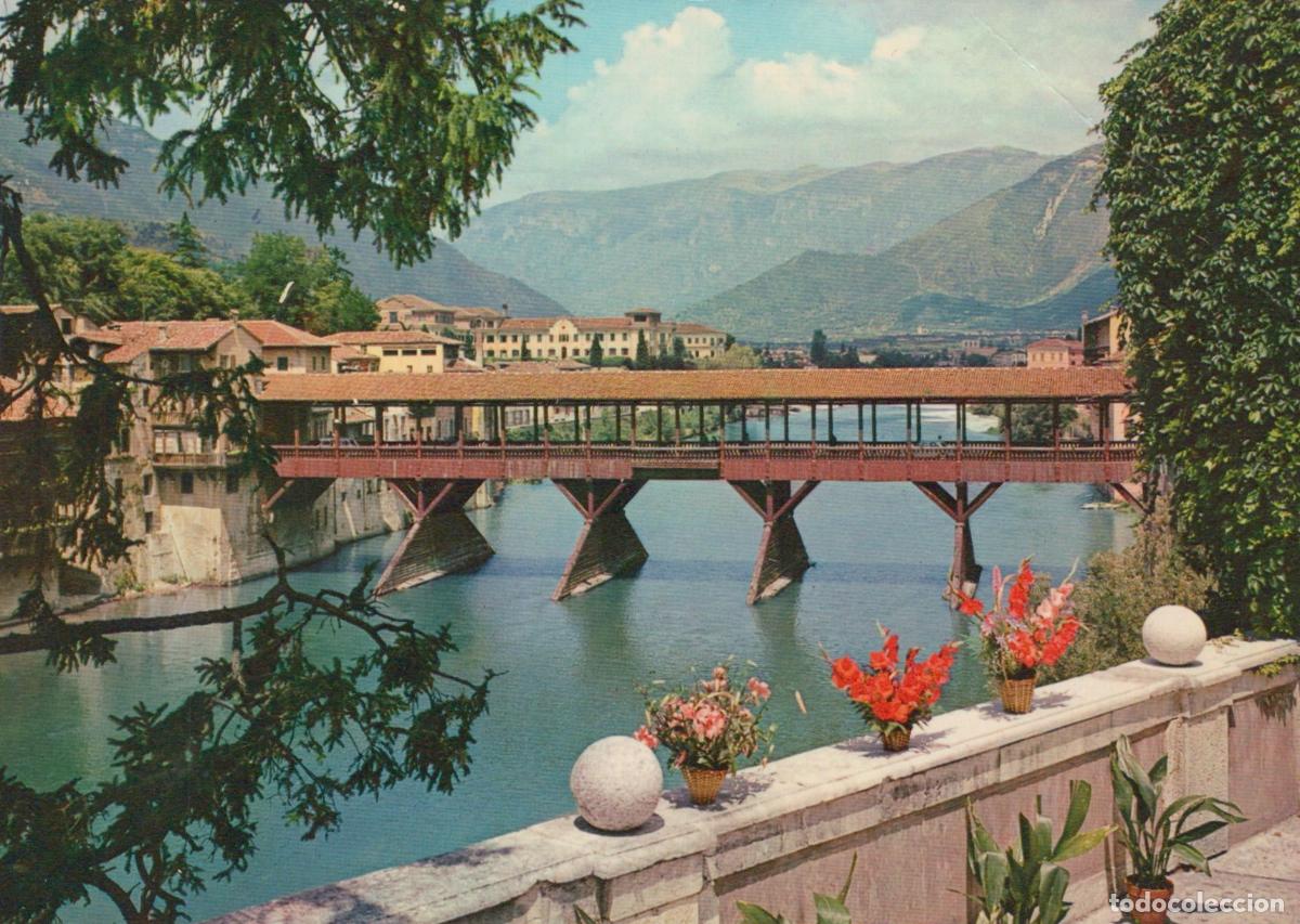 Postais: Italy Bassano del Grappa Ponte Vecchio Bridge Over Brenta River *YAP625