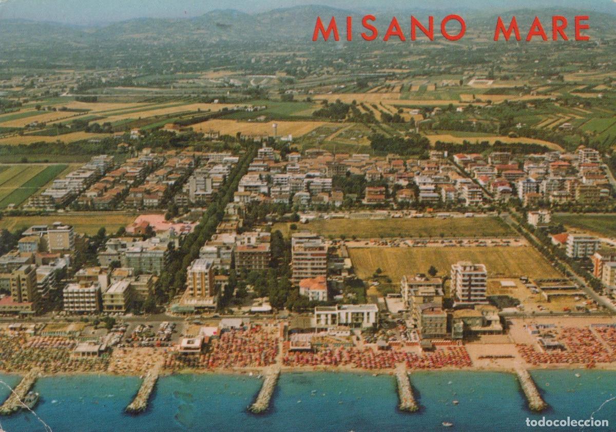 Postais: Italy Misano Mare Aerial View of Beachfront Hotels and Umbrellas *YAP635