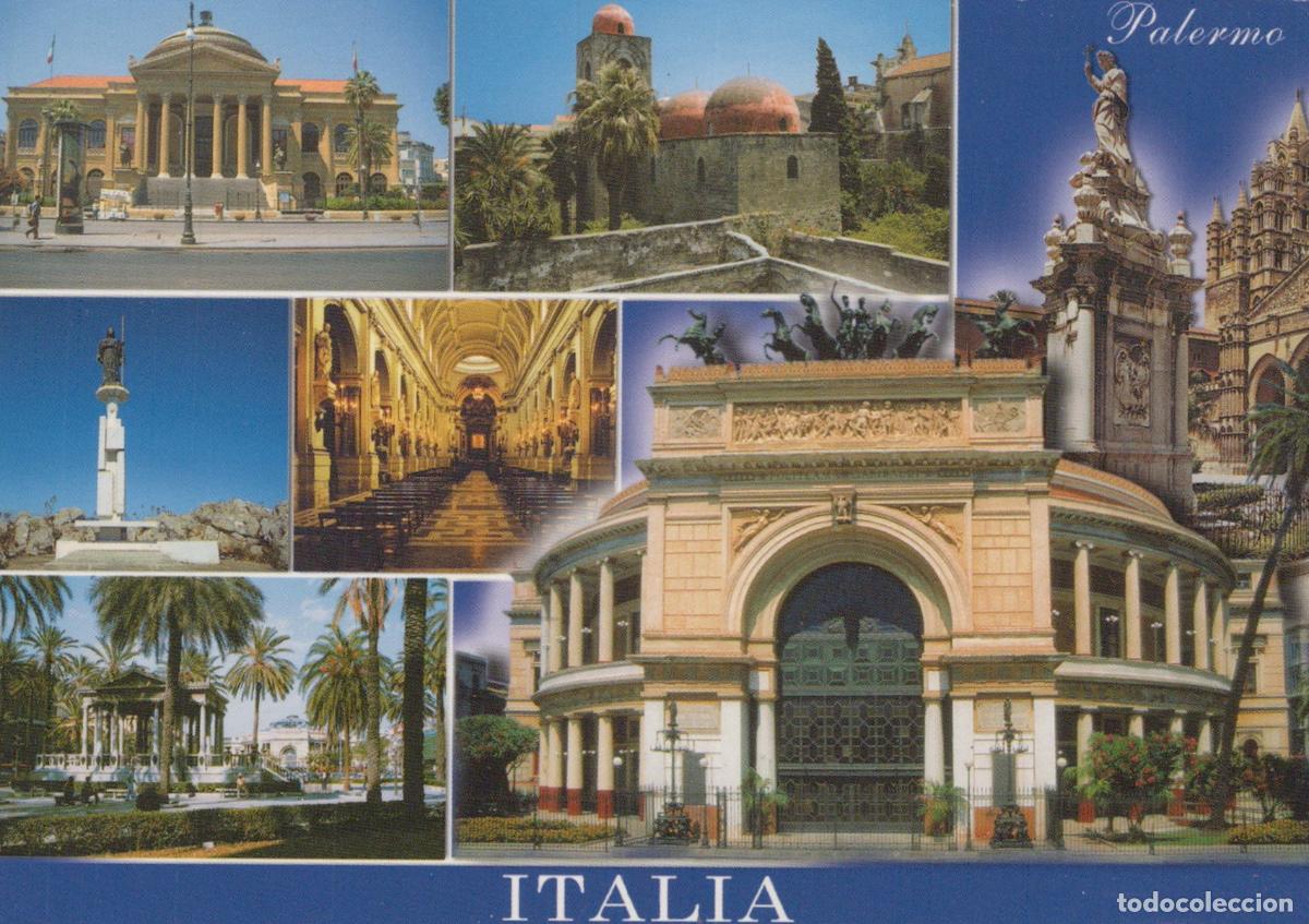 Postkarten: Italy Palermo Multi View Architecture Cityscape Statues *YAP376