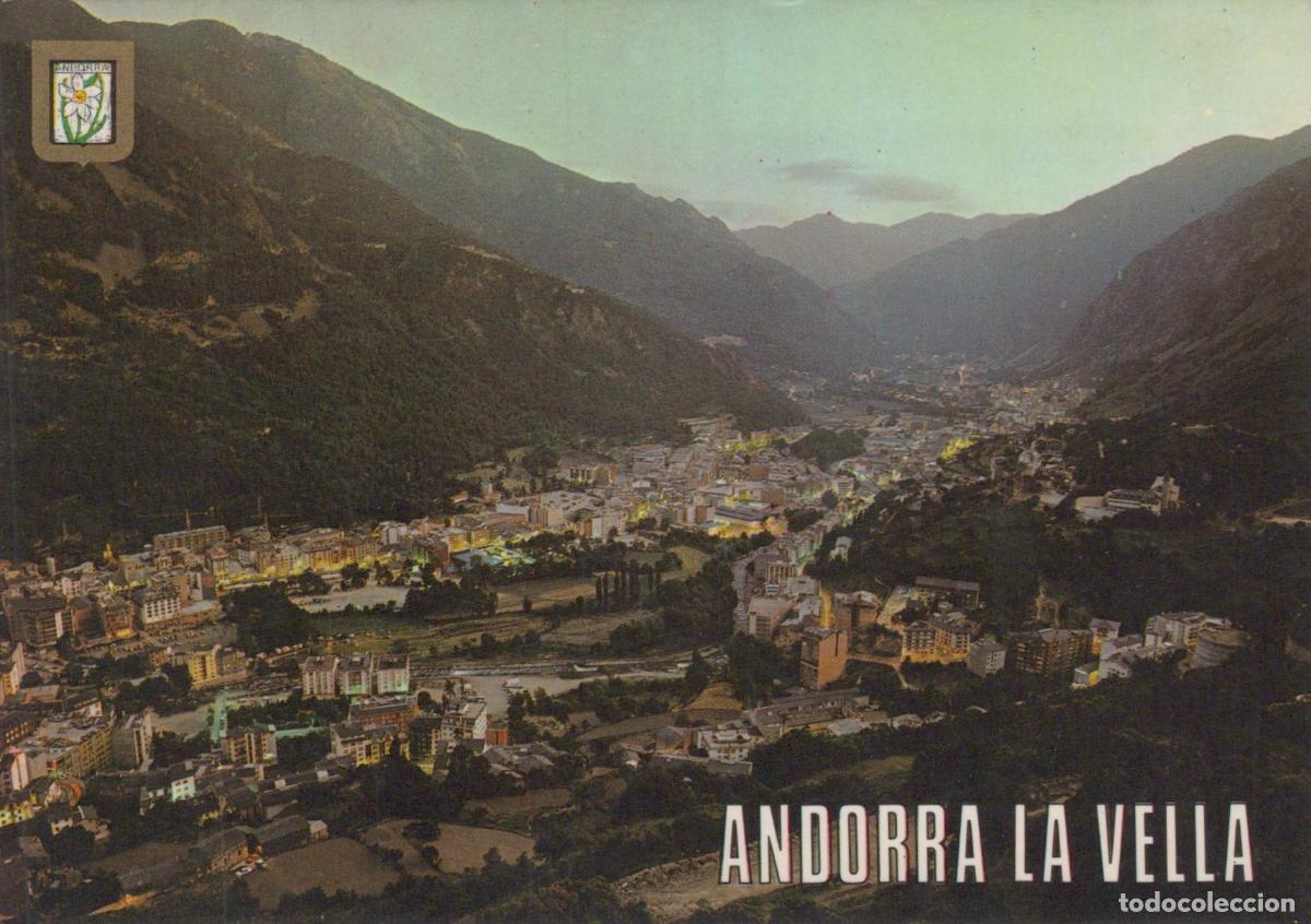 Postkarten: Andorra Andorra la Vella La Vella Panoramic View of City At Dusk *YAP663