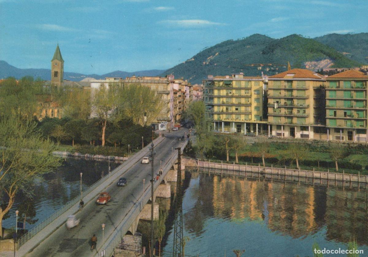 Postkarten: Italy Chiavari Bridge Over Entella River With Bell Tower Buildings *YAP389
