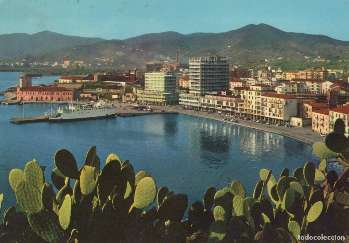 Postkarten: Italy Portoferraio Elba Harbour Waterfront Cityscape With Cactus *YAP391