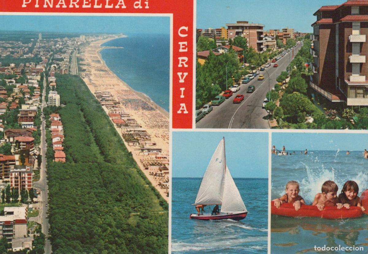 Postales: Italy Cervia Pinarella DI Aerial Beach View Street Scene Sailing *YAP401
