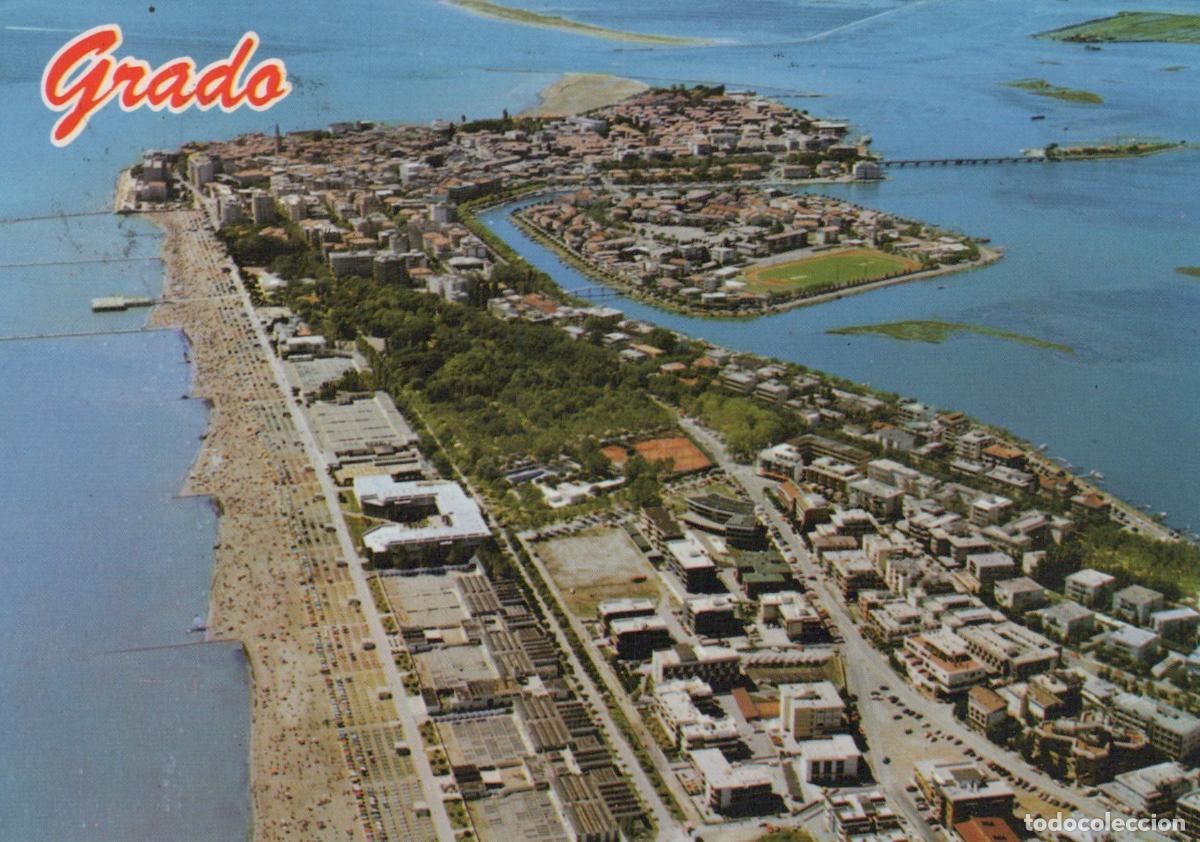 Postales: Italy Grado Aerial View of City Beach and Lagoon Adriatic Sea *YAP426
