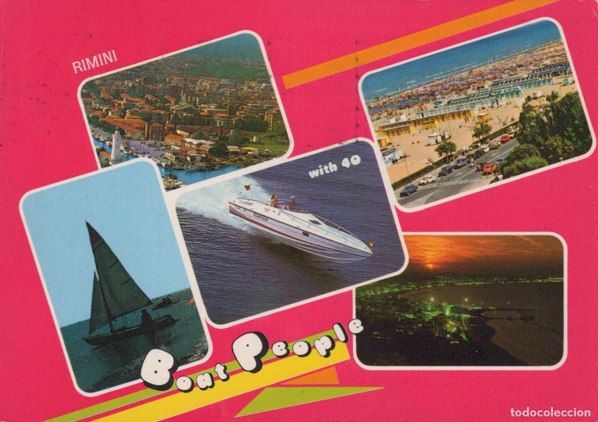 Cartes Postales: Italy Rimini Aerial View Beach Boats Sunset Boat People Collage *YAP763