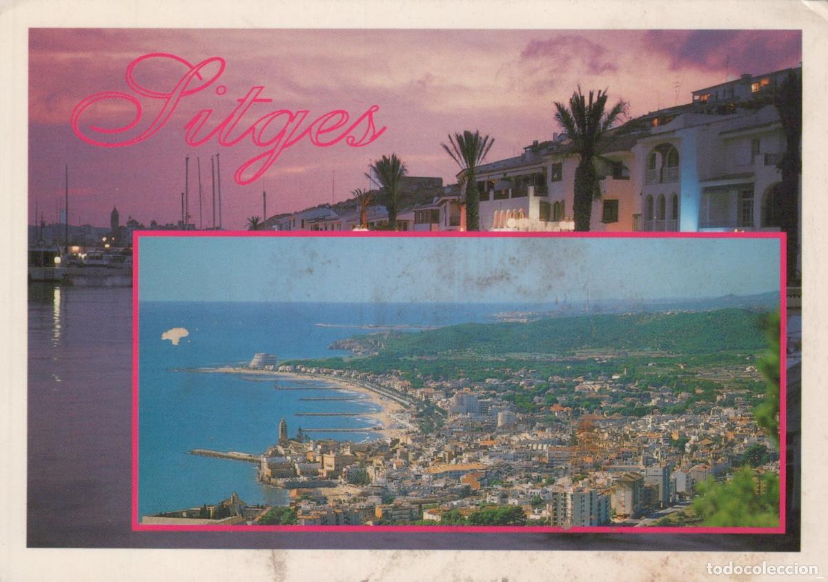 Postais: Spain Sitges Coastal Town Aerial View Marina Sunset *YAP477