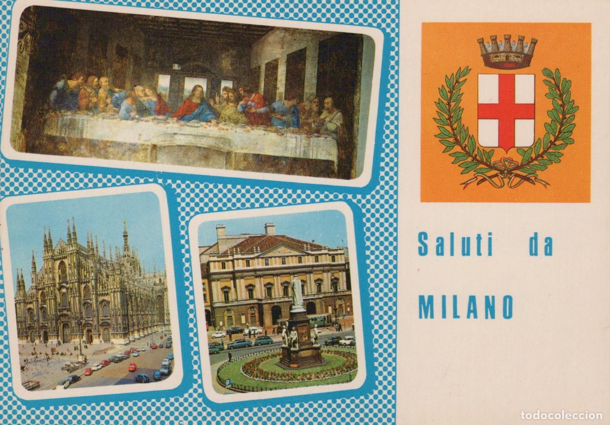 Postales: Italy Milan Collage Duomo Last Supper Piazza della Scala Unposted *YAP813