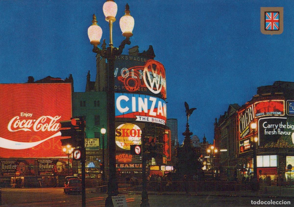 Postais: United Kingdom London Piccadilly Circus Eros Statue Night View Unposted *YAP840