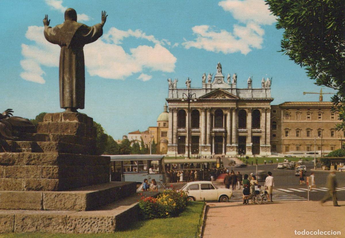 Postais: Italy Rome St John S Basilica and Statue Cityscape 1950s Unposted *YAP502