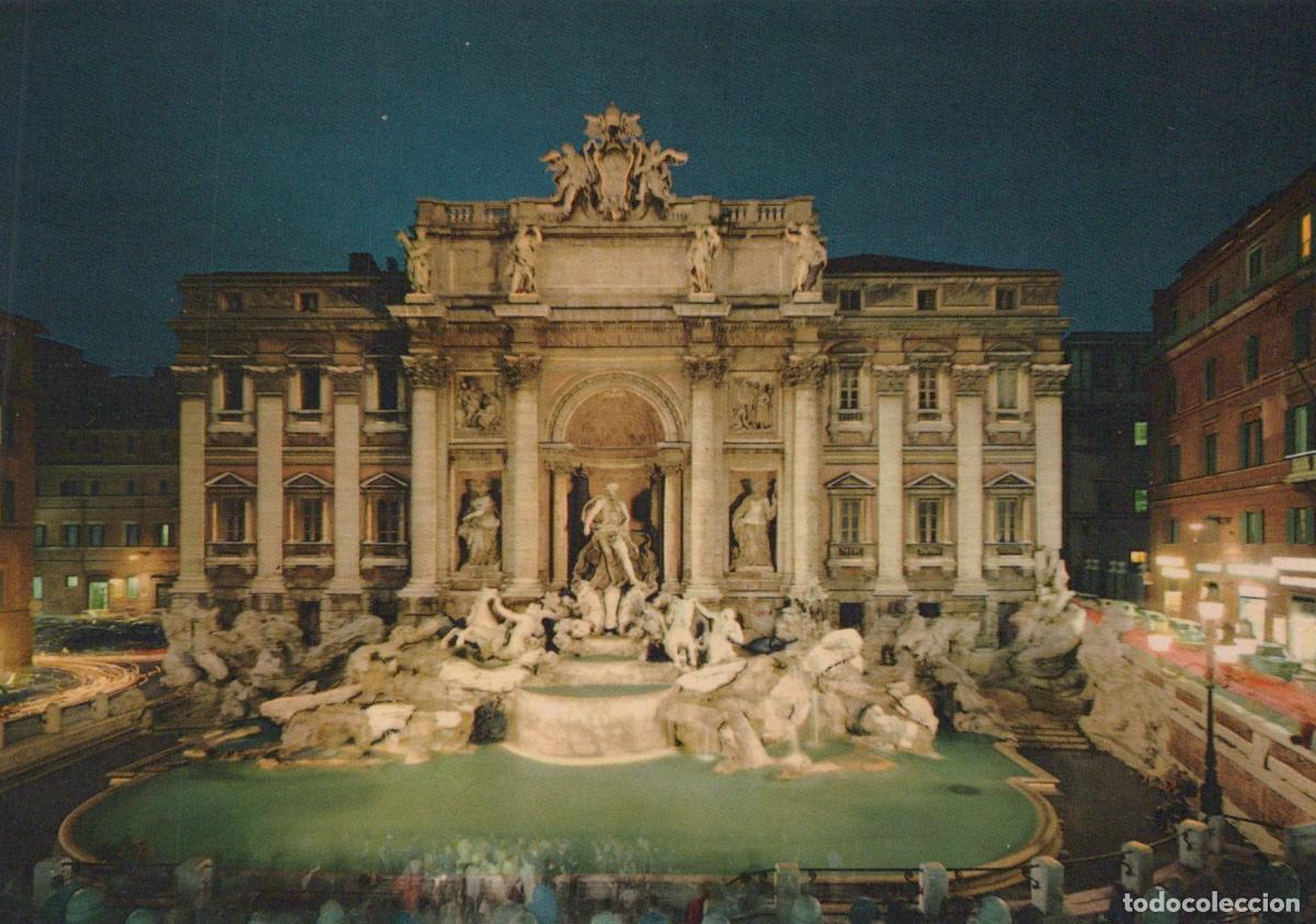 Postais: Italy Rome Trevi Fountain Nightly View Architecture Landmark Unposted *YAP517