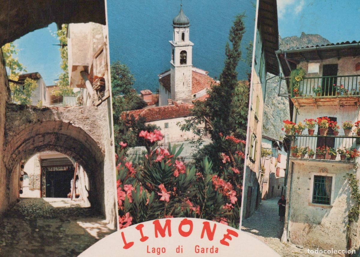 Postais: Italy Limone Sul Garda Lake Garda Village Scenes Church Flowers Unposted *YAP868