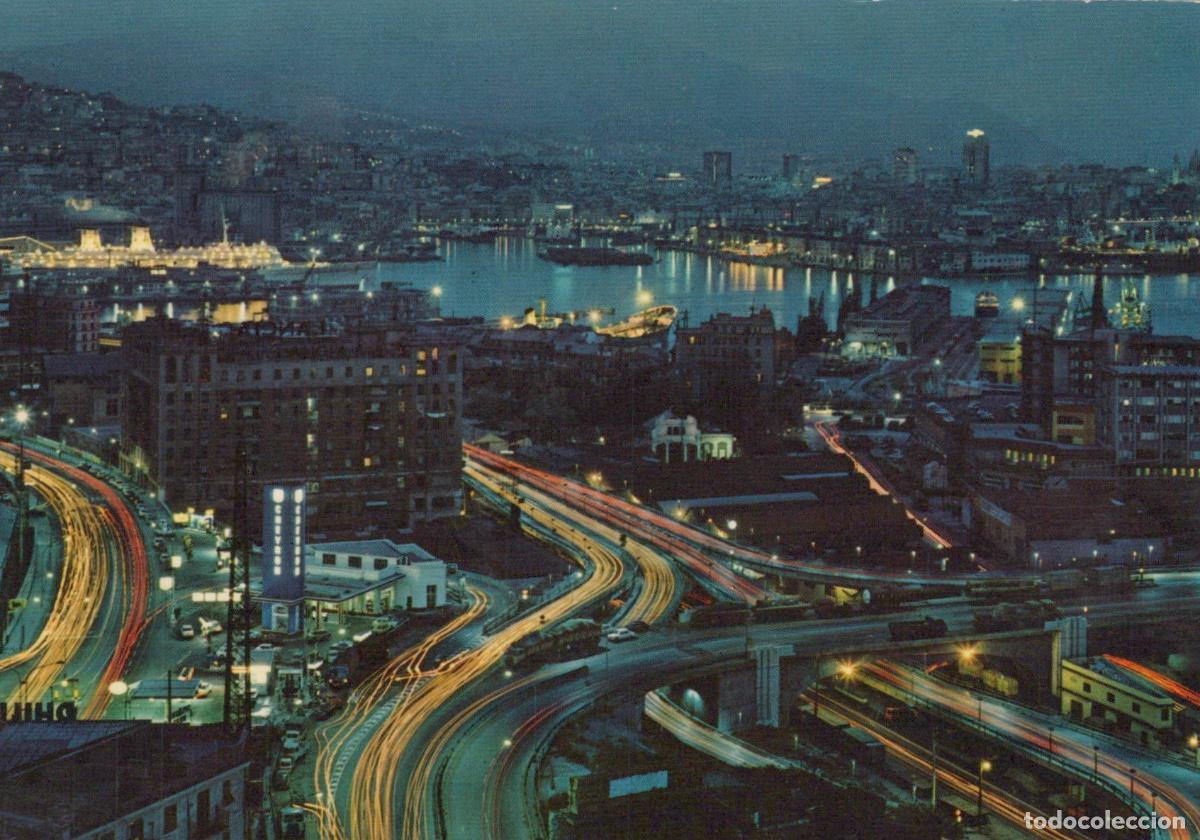 Postales: Italy Genoa Night Panorama Cityscape With Illuminated Roads and Unposted *YAP878
