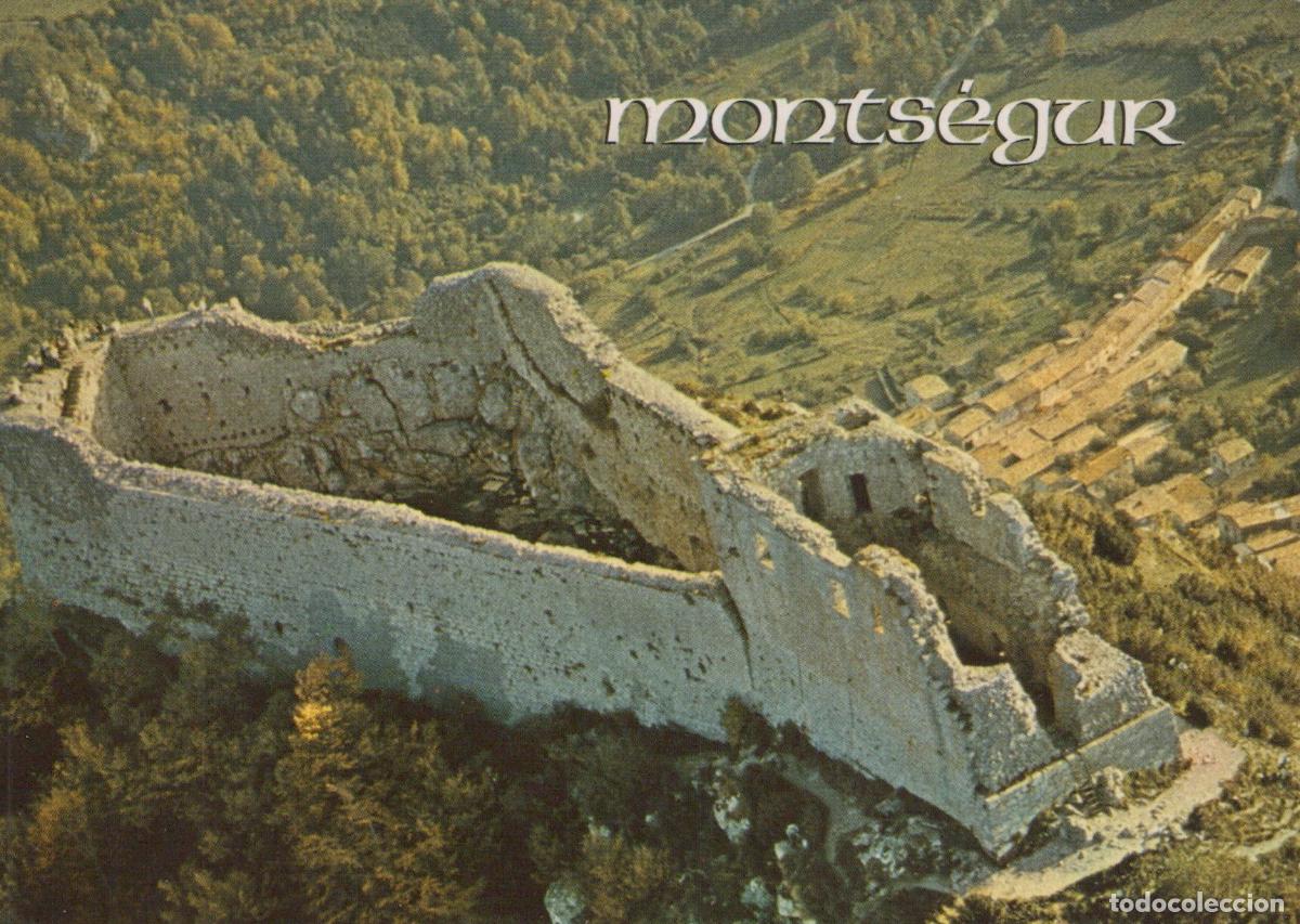 Postais: France Montsegur Castle Ruins Cathar Fortress Aerial View Unposted *YAP542