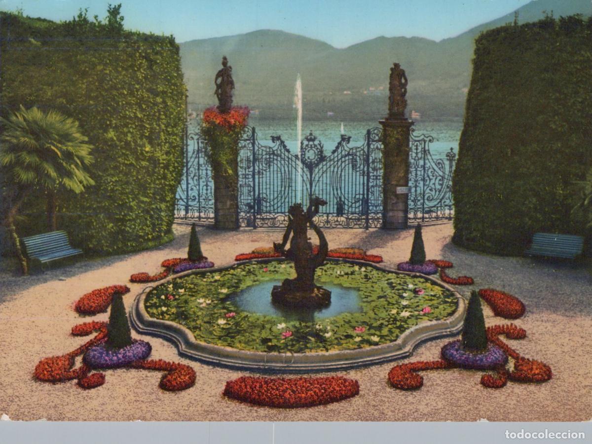 Postais: Italy Lake Como Villa Carlotta Entrance Garden Fountain Lake View *YAP905