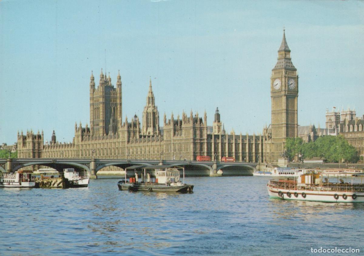 Postcards: United Kingdom London England Palace of Westminster Big Ben River Thames *YAP551