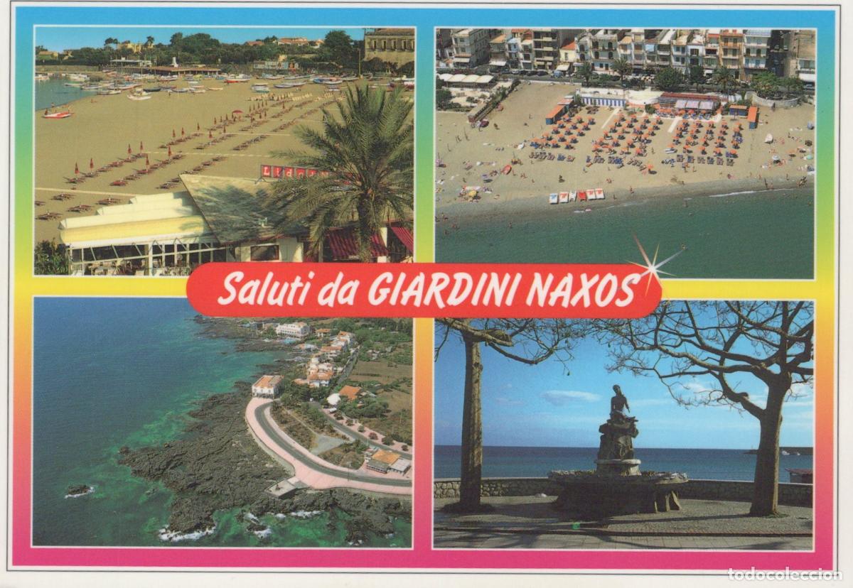 Postais: Italy Giardini Naxos Sicily Coastal Views Beaches Statue Aerial *YAP945