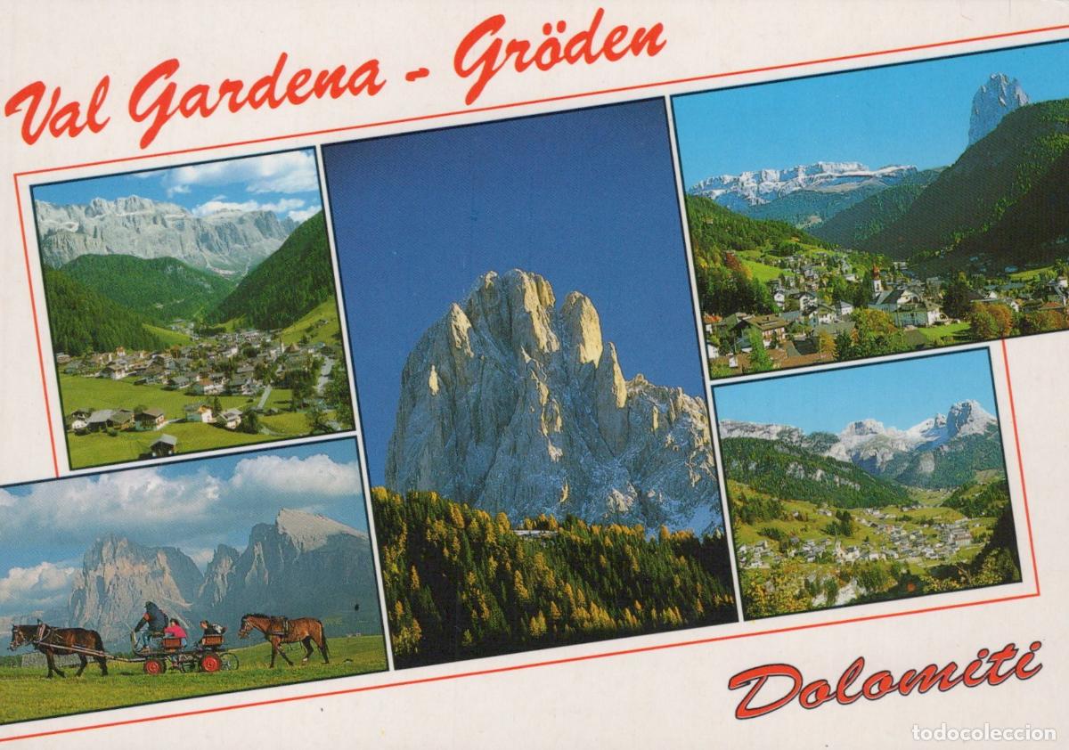 Postais: Italy Val Gardena Gr&ouml;den Dolomites Mountain Villages Landscape Horses *YAP948