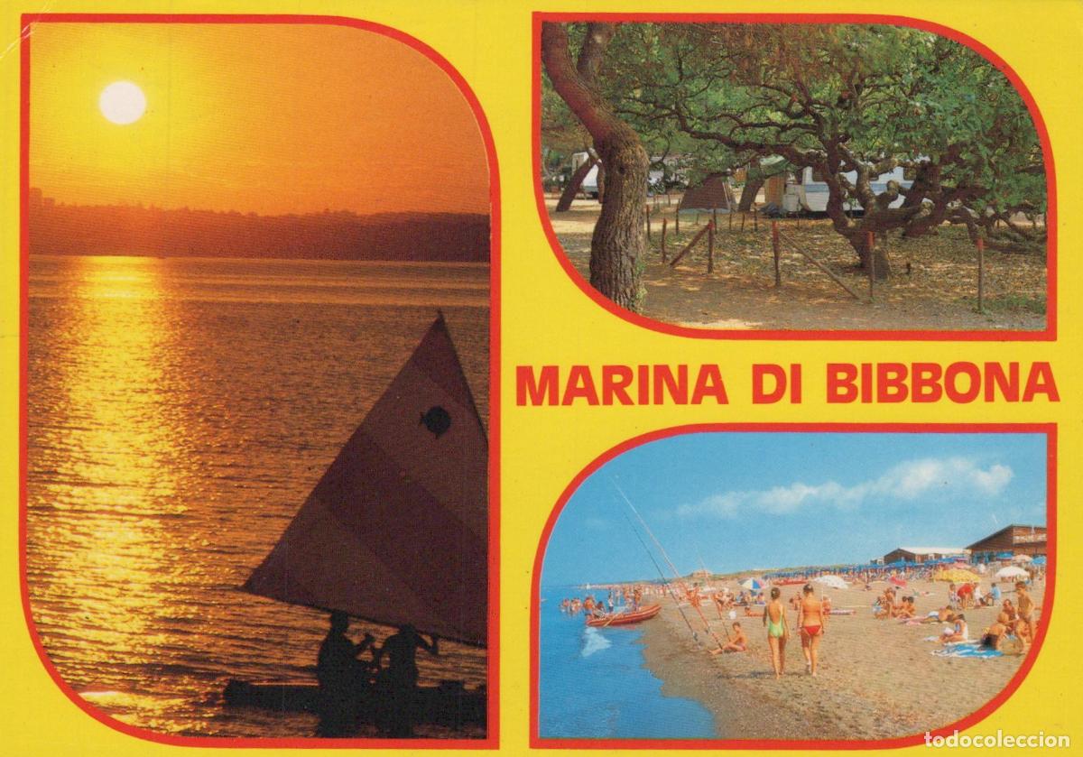 Postcards: Italy Marina DI Bibbona Sunset Sailboat Beach Camping *YAP621
