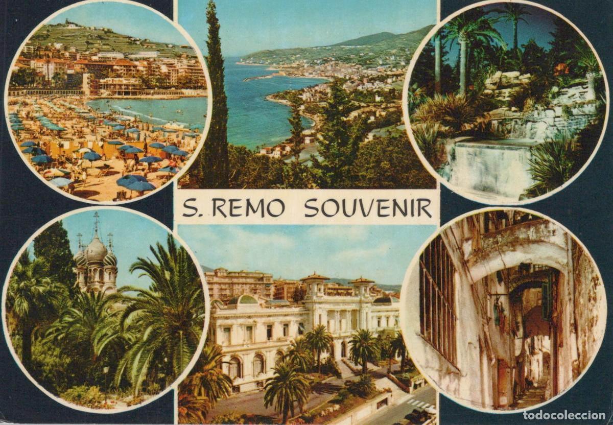 Postais: Italy San Remo Souvenir Multi View Beach Cityscape Architecture *YAP629