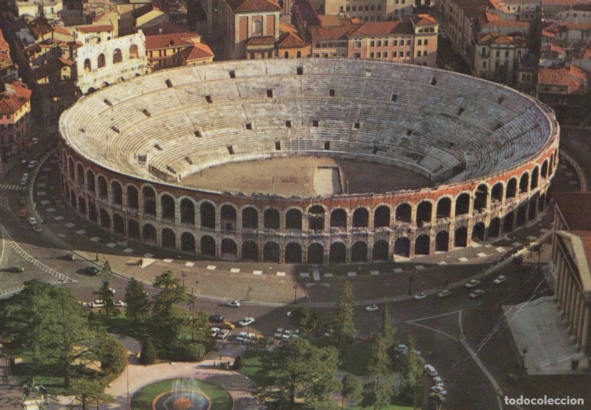 Postais: Italy Verona Arena Roman Amphitheater Aerial View Cityscape *YAP639