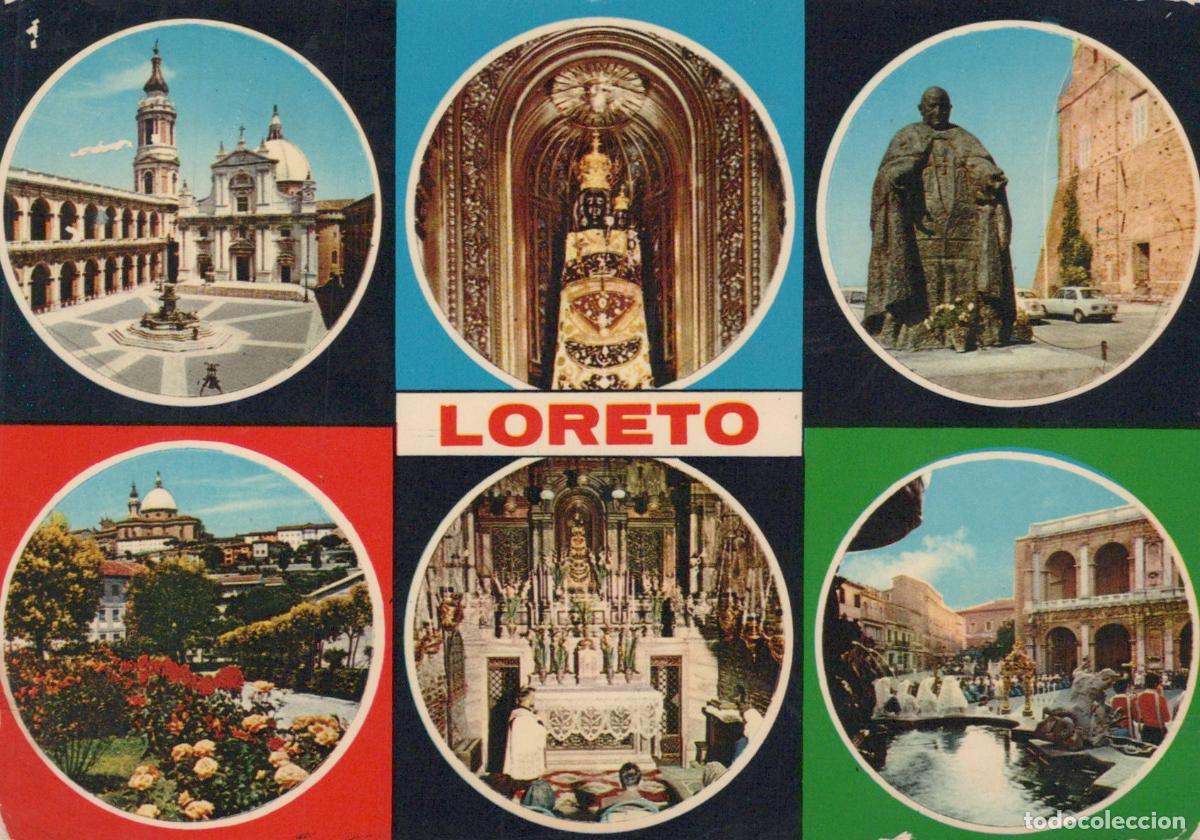 Postais: Italy Loreto Sanctuary of the Holy House Madonna Pope Sixtus V Statue *YAP642