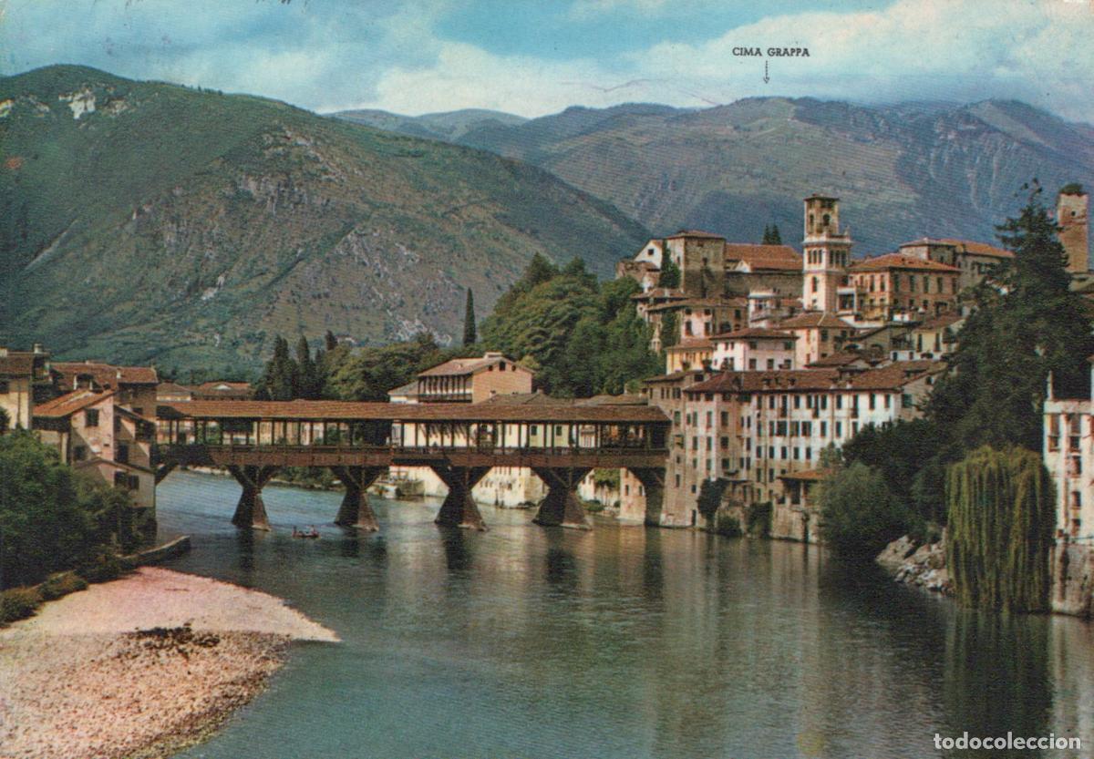 Postais: Italy Bassano del Grappa Ponte Degli Alpini Bridge Cima Grappa Panorama *YAP644