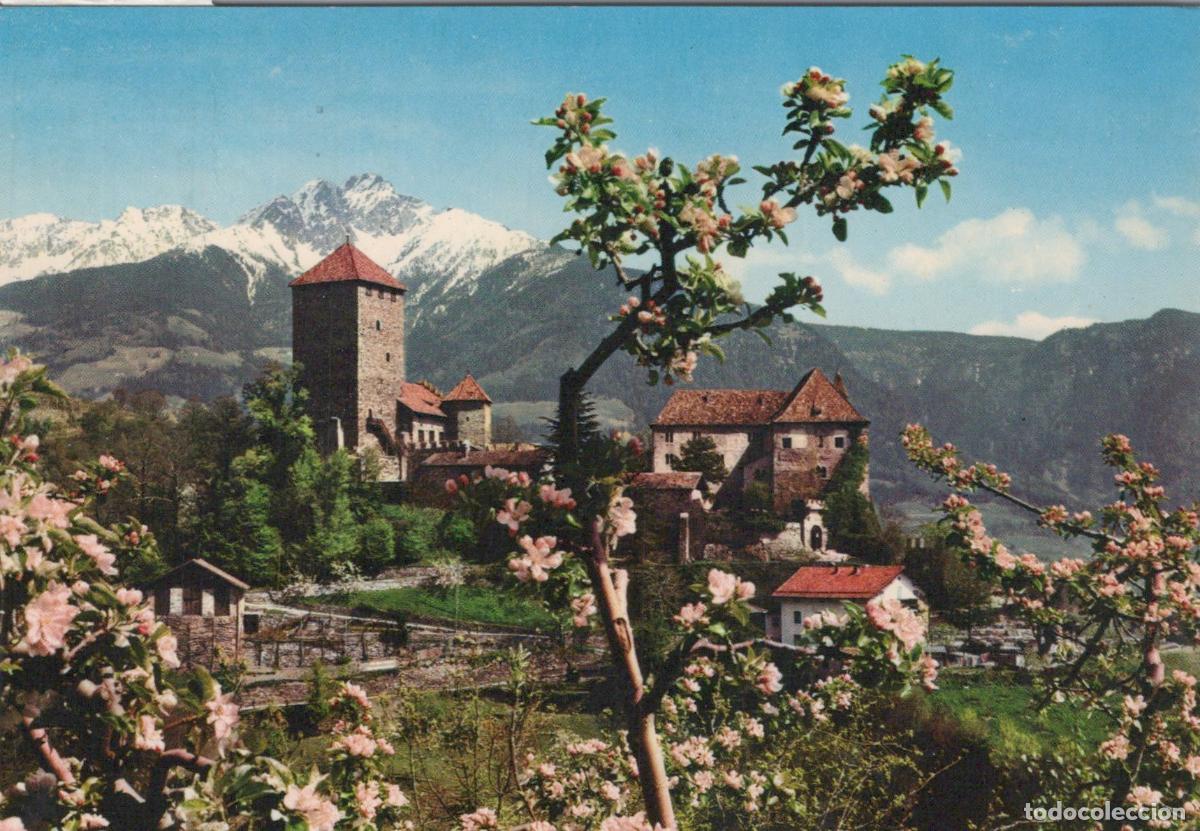 Postais: Italy Merano Tyrol Castle With Snow Capped Mountains and Blooming Trees *YAP647