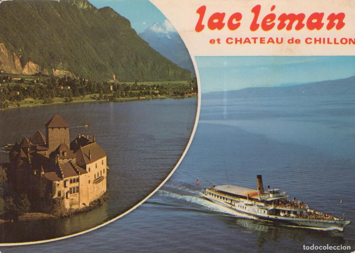 Postais: Switzerland Montreux Lac Leman and Chateau de Chillon With Steamboat *YAP662