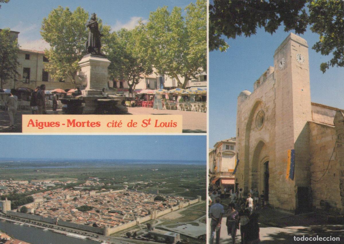 Postcards: France Aigues Mortes City of St Louis Aerial View Square Church *YAP689