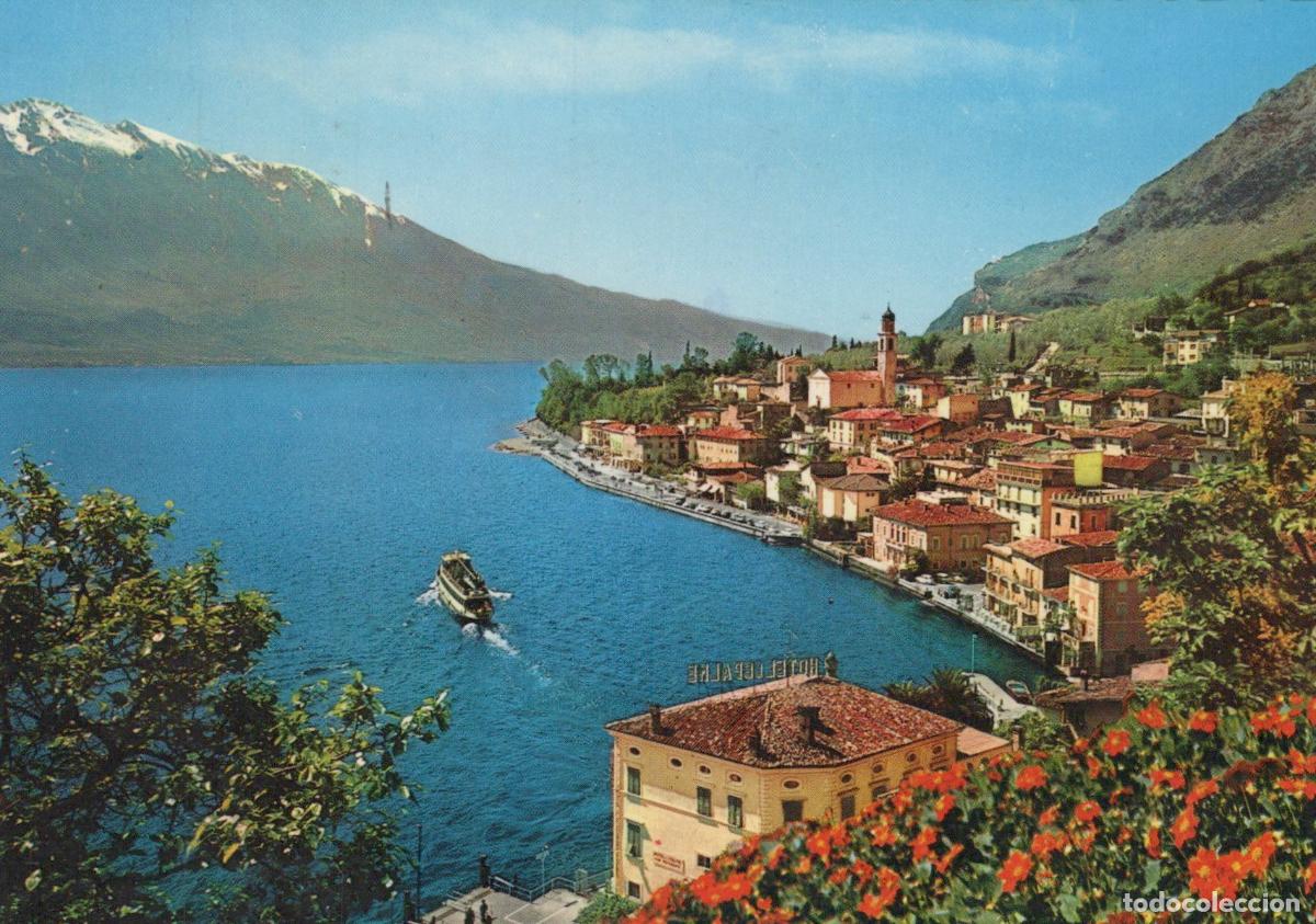Postais: Italy Limone Sul Garda Lake Scenic View With Boat and Lakeside Town *YAP767