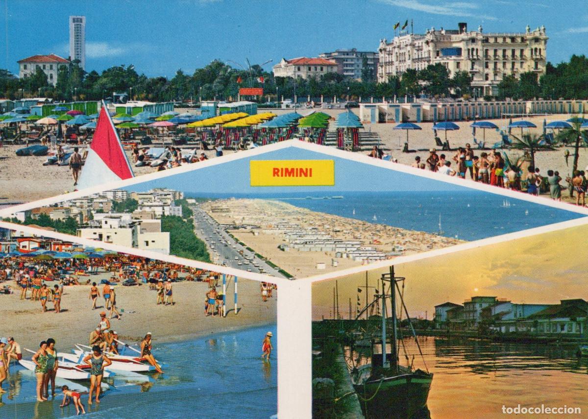 Postais: Italy Rimini Beach Scenes and Harbor View Adriatic Coast Resort Unposted *YAP776
