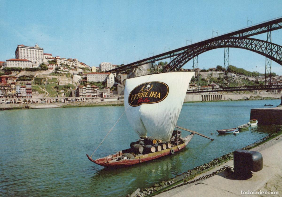 Postais: Portugal Porto Douro River Rabelo Boat With Wine Barrels Dom Unposted *YAP781