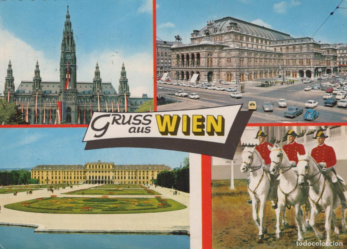 Postais: Austria Vienna Collage Rathaus Opera Schonbrunn Spanish Riding School *YAP836
