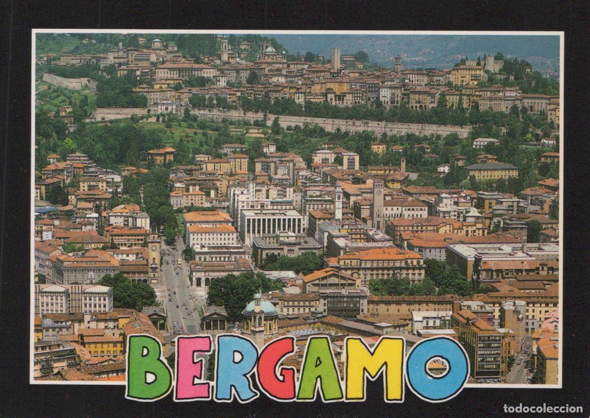 Postales: Italy Bergamo Aerial View Citta Alta and Citta Bassa Cityscape Unposted *YAP849