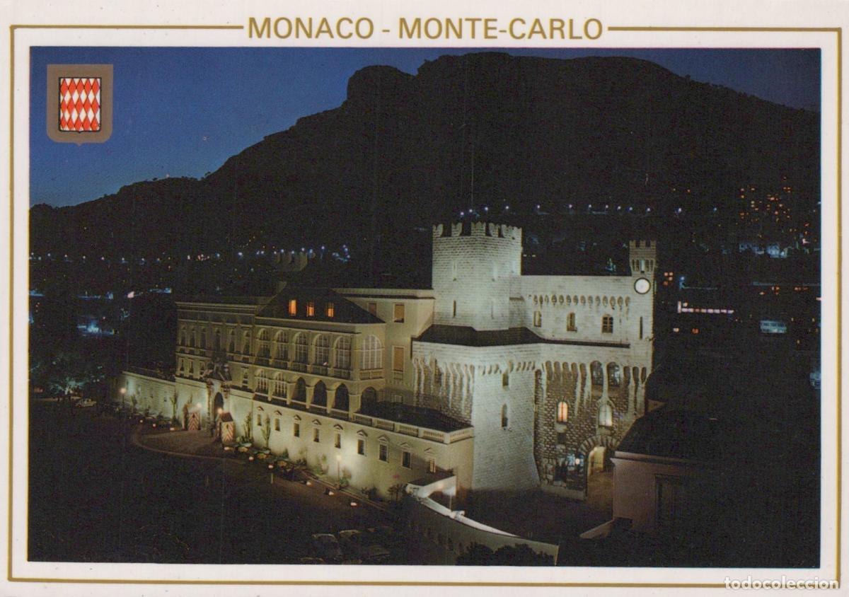Postales: Monaco Monte Carlo Prince S Palace Illuminated At Night Unposted *YAP854