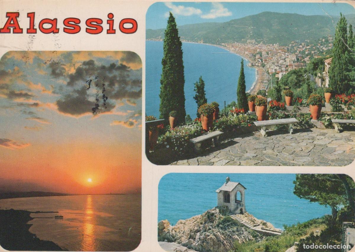 Postales: Italy Alassio Coastal Town Panorama Sunset Seascape Chapel View *YAP896