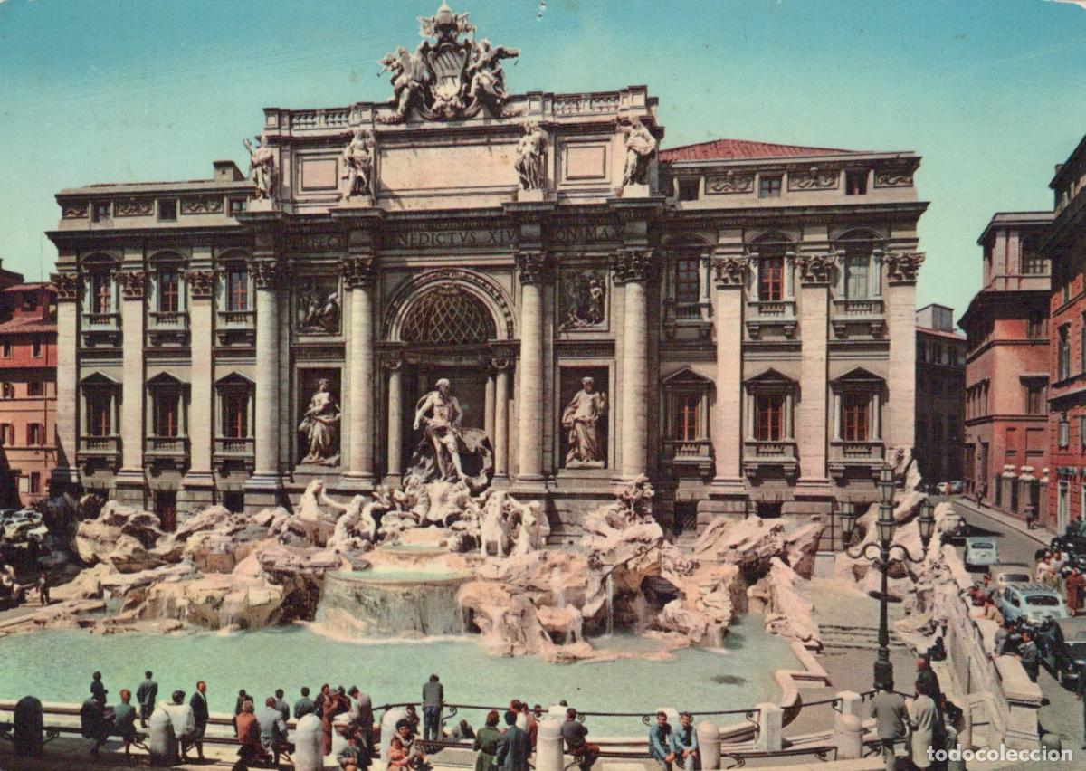 Postales: Italy Rome Trevi Fountain Iconic Baroque Landmark 1950s *YAP907