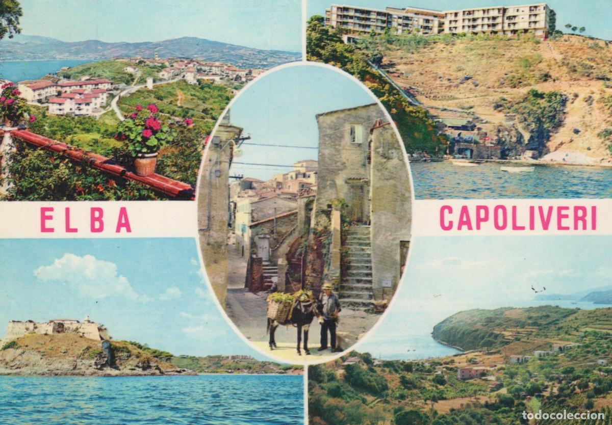 Postales: Italy Capoliveri Elba Multi View Panorama Coastal Town Donkey Seascape *YAP929