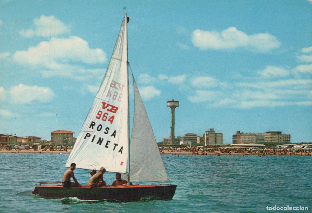 Postales: Italy Rosolina Mare Sailing Boat With People On the Beach of *YAP934