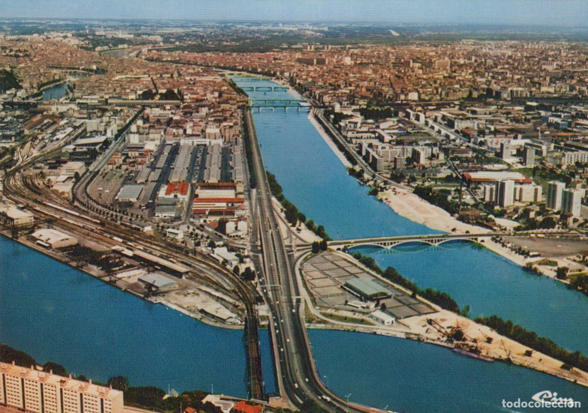 Postales: France Lyon Aerial View Saone Rhone Rivers Pasteur Bridge Unposted *YAP969
