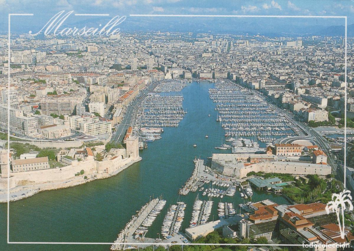 Postales: France Marseille Old Port Aerial View Cityscape With Many Boats Unposted *YAP972