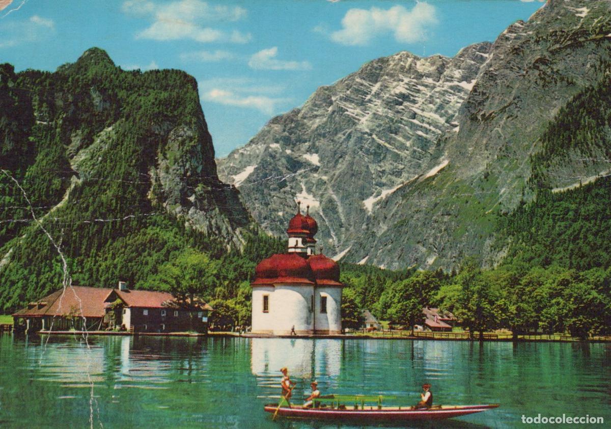 Postais: Germany K&ouml;nigssee St Bartholom&auml; Church Lake Mountains *YAR017