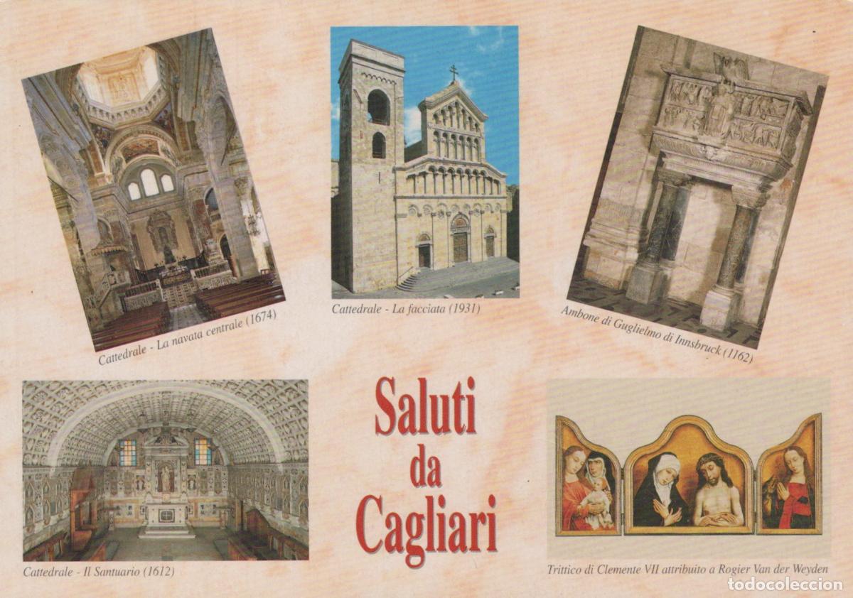 Postales: Italy Cagliari Cathedral Interior Facade Pulpit Sanctuary Unposted *YAR035