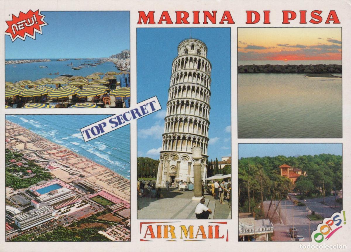 Cartes Postales: Italy Marina DI Pisa Leaning Tower Beach Aerial View Sunset Unposted *YAR105