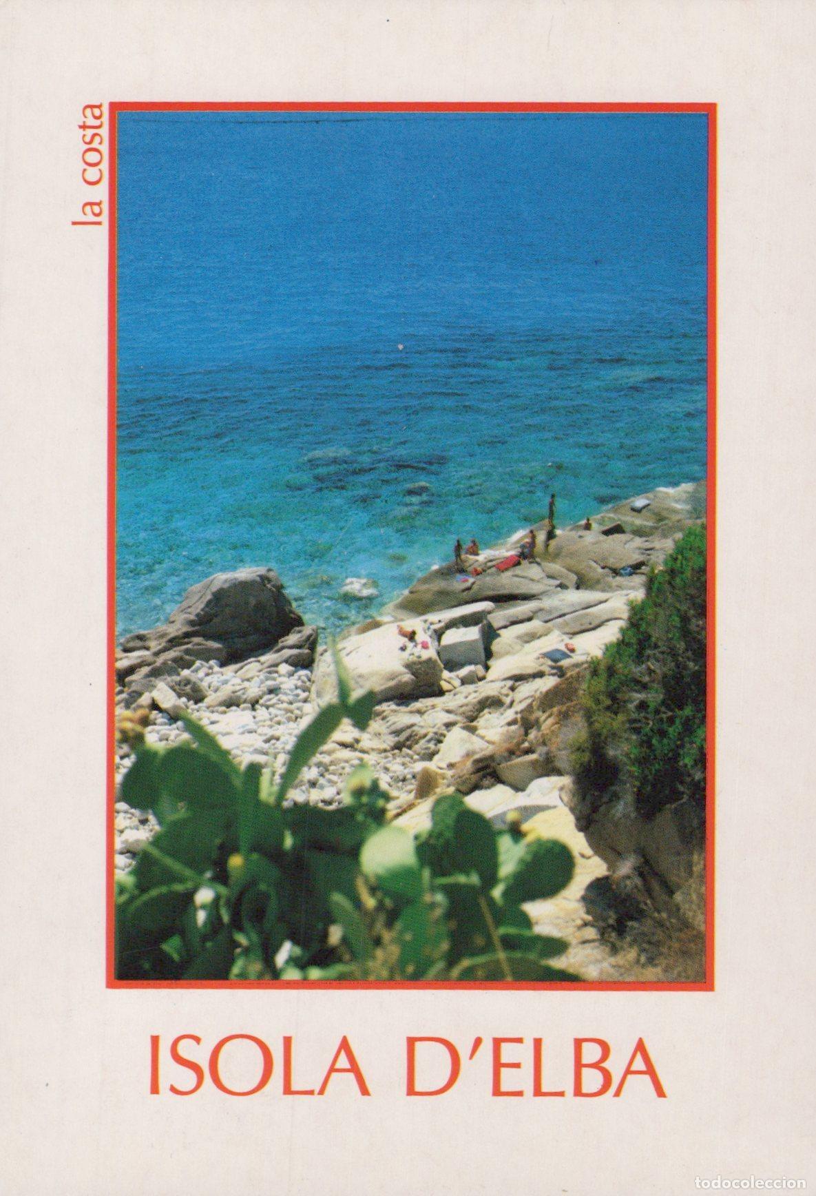 Cartes Postales: Italy Isola D Elba Rocky Coastline With Bathers and Cactus *YAR162