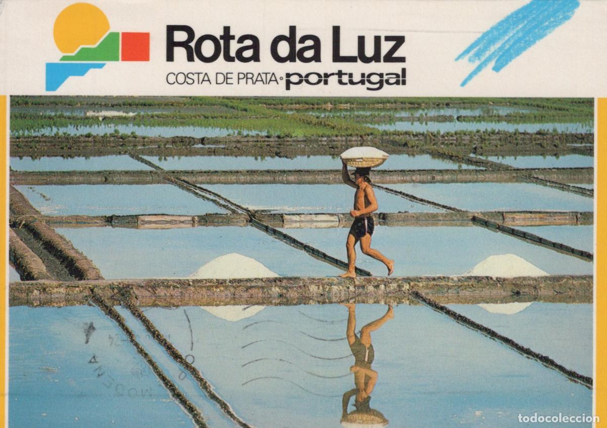 Postales: Portugal Salt Gathering Man in Salt Pans *YAR413