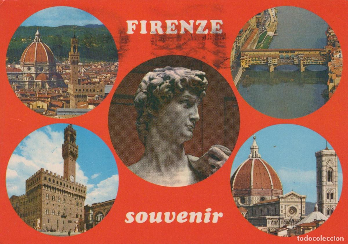 Postcards: Italy Florence Souvenir With Duomo Ponte Vecchio David Statue *YAR466