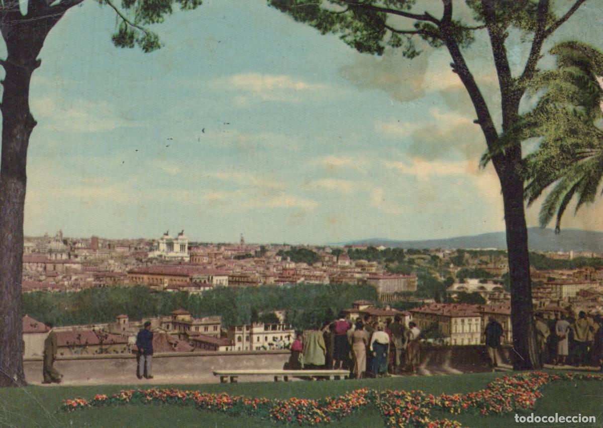 Cartoline: Italy Rome Panoramic View From Gianicolo Hill With Cityscape and People *YAR471
