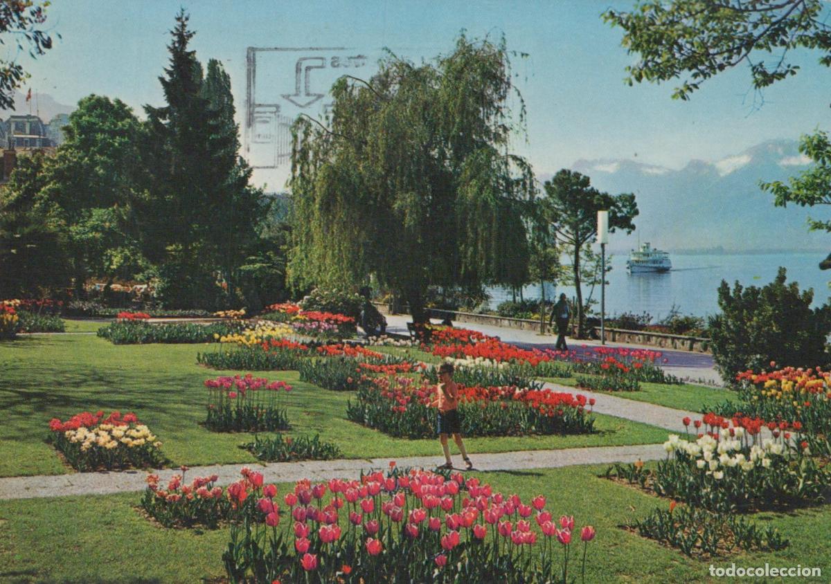 Postales: Switzerland Montreux Le Quai Fleuri Flower Beds On Lake Front *YAR571