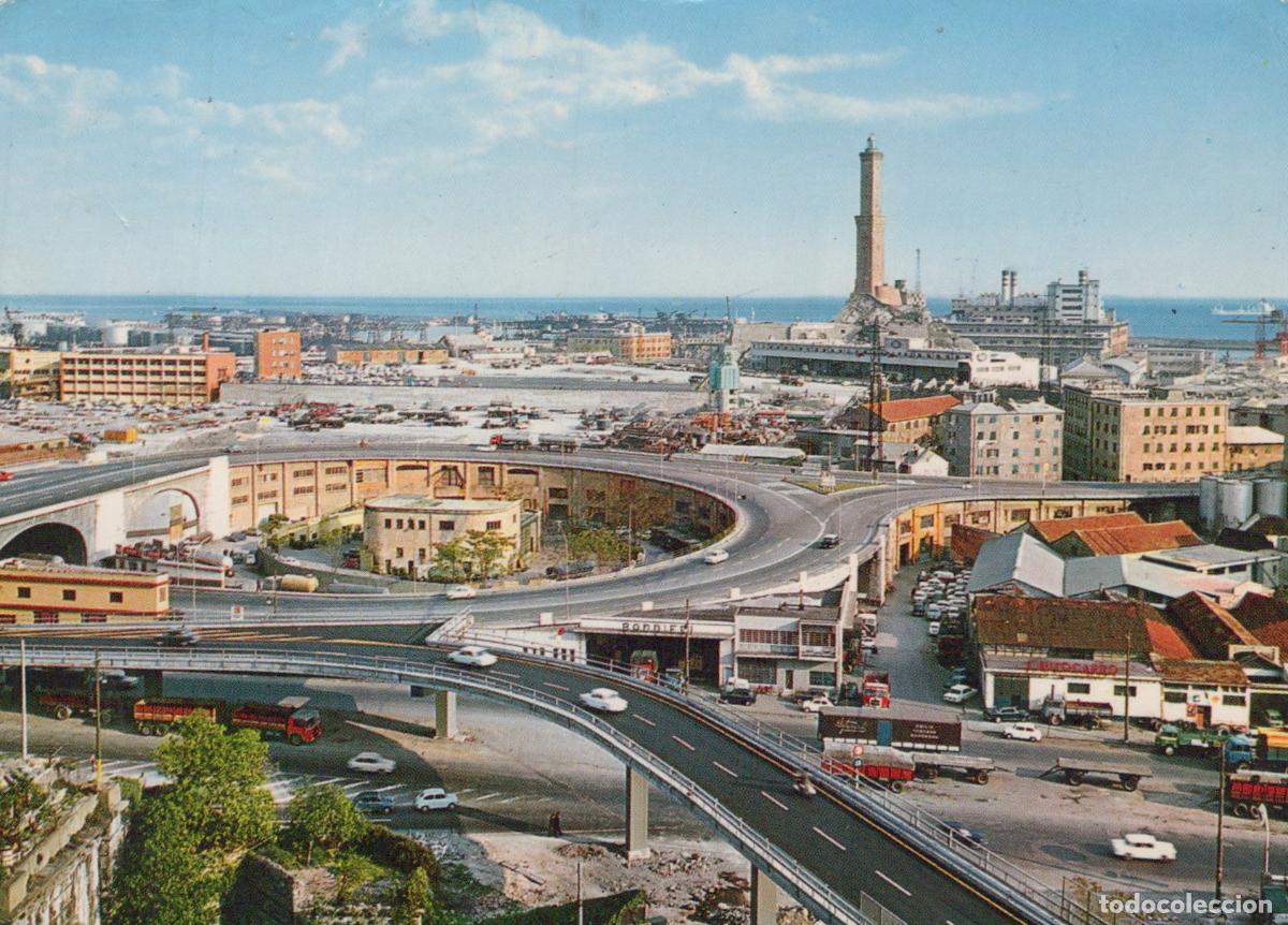 Postais: Italy Genoa Sampierdarena Elevated Highway Lighthouse Cityscape *YAR674